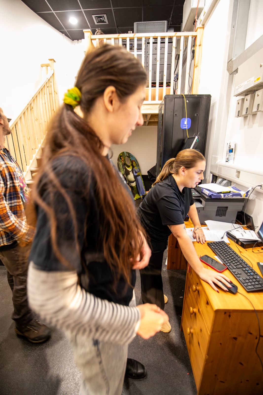Fear Screen team members preparing an event